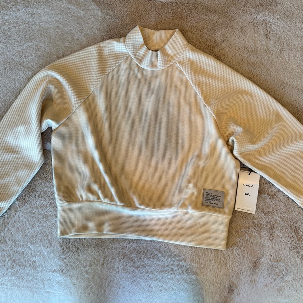 RVCA Cream Mock Neck Sweatshirt